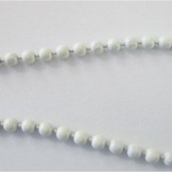 White Enameled Necklace with Bow Pendant & Iridescent AB Crystals. - Picture 5 of 7